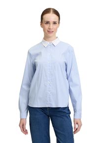 Cartoon Damen Klassische Bluse "Cartoon Streifenbluse mit Strass", blau, modisch, Gr. 46, Obermaterial: 78% Baumwolle, 19% Polyamid, 3% Elasthan.,