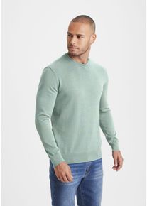 H.I.S. H.I.S Herren Strickpullover, grün, casual, Gr. S, meliert, Feinstrick, Obermaterial: 60% Baumwolle, 40% Polyester, Pullover, Regular Fit, Langarm,