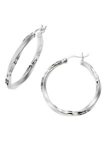 Firetti Damen Paar Creolen "Schmuck Geschenk Silber 925 Basic diamantiert", 25, Silber 925 (Sterlingsilber), silber, Silber 925 (Sterlingsilber),