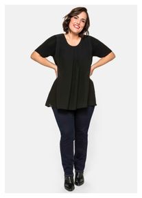 sheego Damen Stretch-Jeans "Große Größen", blau, casual, Gr. 28, unifarben, Obermaterial: 75% Baumwolle, 24% Polyester, 1% Elasthan, Jeans, im