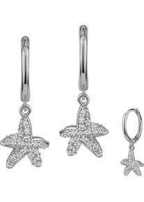 Firetti Damen Paar Creolen "Schmuck Geschenk Silber 925 Ohrschmuck Ohrringe Seestern", Silber 925 (Sterlingsilber), silber, Silber 925