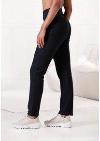 H.I.S. H.I.S Damen Schlupfhose, Gr. 36, schwarz, Obermaterial: 70% Baumwolle, 25% Polyester, 5% Elasthan, unifarben, Basic, Hosen, in Jeans Optik, Loungewear