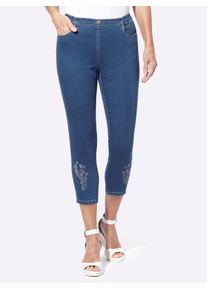 Classic Basics Damen 7/8-Jeans, blau, Gr. 44, unifarben, 81% Baumwolle, 17% Polyester, 2% Elasthan, Jeans