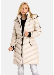 Cipo & Baxx CIPO & BAXX Damen Winterjacke "Jacken", beige, casual, Gr. M, unifarben, 100% Polyester, Jacken, mit abnehmbarer Kapuze, WM135