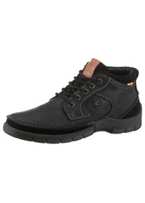 Camel Active Herren Schnürboots, Gr. 40, schwarz, Leder, Veloursleder, Basic, Schuhe, Freizeitstiefel, Winterstiefel, Schnürstiefel mit