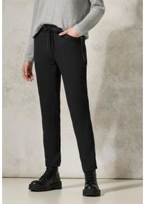 Cecil Damen Stoffhose, schwarz, casual, Gr. L, unifarben, Stoff, 71% Viskose, 25% Polyamid, 4% Elasthan, Hosen, Middle Waist