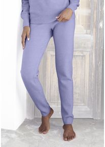 Lascana Damen Strickhose, Gr. 32, lila, Strick, Obermaterial: 52% Polyester, 44% Polyacryl, 4% Elasthan, unifarben, meliert, klassisch, Hosen, aus