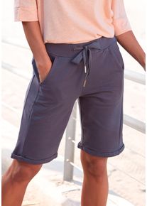 ELBSAND Damen Sweatbermudas "Brinjana", grau, casual, Gr. XL, unifarben, Sweatware, Obermaterial: 95% Baumwolle, 5% Elasthan, Hosen, mit Taschen,