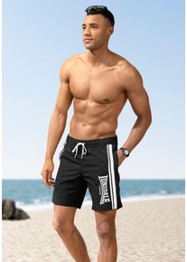 Lonsdale Herren Shorts "TAMESIDE Badeshorts", schwarz-weiß, sportlich, Gr. S, gestreift, Jersey, Obermaterial: 100% Polyester, Hosen, mit elastischem