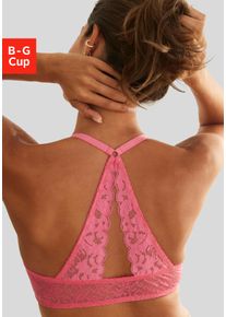 Lascana Damen Schalen-BH "Premium Dessous", Gr. 85, lila, Spitze, Obermaterial: 85% Polyamid (TACTEL), 15% Elasthan (LYCRA), klassisch, BHs, mit