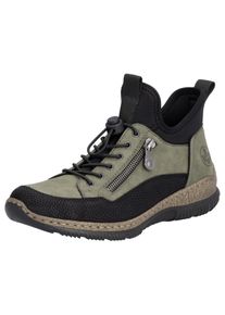 Rieker Damen Slip-On Sneaker, Gr. 36, schwarz, Nubuklederimitat, Textil, sportlich, Schuhe, Schlupfschuh, Freizeitschuh mit Schnellverschluss