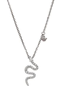 Emporio Armani Damen Kette mit Anhänger "Schmuck Geschenk Silber 925 Halskette Schlange, EG3611040, EG3613221", Silber 925 (Sterlingsilber), L: 42cm
