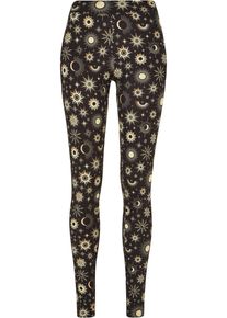 Urban Classics Damen Leggings "Urban Classics Damen Ladies Soft AOP Leggings", schwarz, Gr. 4XL, 85% Polyester, 15% Elasthan, Hosen