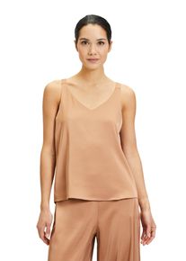 Vera Mont Damen Satinbluse "Vera Mont Satin-Bluse mit V-Ausschnitt", braun, festlich, Gr. 36, Satin, Obermaterial: 100% Polyester. Futter: 100%