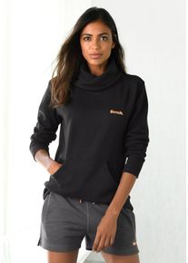 Damen Longsweatshirt, BENCH. LOUNGEWEAR, Gr. 32, schwarz, Sweatware, Obermaterial: 60% Baumwolle, 40% Polyester, unifarben, Basic, Sweatshirts, mit