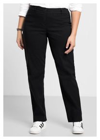 sheego Damen Stretch-Hose "Große Größen", schwarz, klassisch, Gr. 22, unifarben, Obermaterial: 70% Viskose, 25% Polyamid, 5% Elasthan, Hosen, mit
