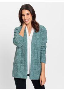 Inspirationen Damen Cardigan, blau, Gr. 36, meliert, 43% Polyester, 42% Polyacryl, 11% Polyamid, 4% Wolle, Strickjacken