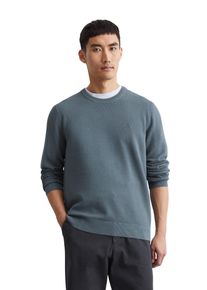 Marc O'Polo MARC O'POLO Herren Rundhalspullover, grau, casual, Gr. S, Strick, Obermaterial: 100% Baumwolle, Pullover, in Piqué-Struktur