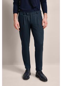 Bugatti Herren Bundfaltenhose, blau, casual, Gr. 40, unifarben, 57% Polyester, 39% Viskose, 4% Elasthan, Hosen, mit modernem Schnitt