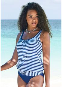 Venice Beach Damen Oversize-Tankini-Top "Summer", blau, Gr. 38, gestreift, Polyamid, Xtra Life LYCRA, Bikini-Oberteile, mit verstellbaren Trägern