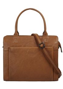 XZONE X-ZONE Damen Henkeltasche, braun, Leder, unifarben, leicht glänzend, Taschen, echt Leder