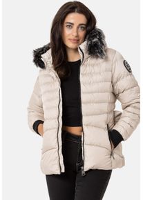 Cipo & Baxx CIPO & BAXX Damen Winterjacke "Jacken", beige, casual, Gr. M, unifarben, 100% Polyester, Jacken, mit Kapuze, WM132
