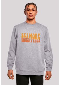 F4NT4STIC Herren Sweatshirt "Ski More Worry Less", grau, casual, Gr. L, Obermaterial: 50% Baumwolle, 50% Polyester, Sweatshirts, Premium Qualität