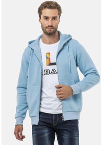Cipo & Baxx CIPO & BAXX Herren Sweatjacke "Jacken", blau, Basic, Gr. XL, unifarben, 70% Baumwolle;30% Polyester, Sweatjacken, mit Kapuze, CL556