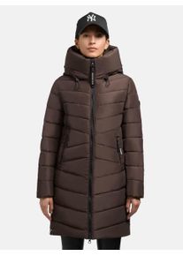 Khujo Damen Steppmantel "Pluz-YM", braun, casual, Gr. S, Material: 100% Polyester, Mäntel, Warmer gesteppter Damen Wintermantel mit Kapuze