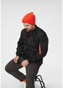 Herren Bomberjacke "MA-1 VF59 LONG", schwarz, modisch, Gr. XXXL, Alpha Industries, unifarben, Web, Obermaterial: 100% Nylon. Futter: 100% Nylon.