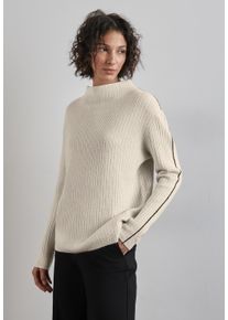 Street One Damen Strickpullover, weiß, casual, Gr. 44, unifarben, Web, 37% Baumwolle, 34% Polyacryl, 26% Polyester, 3% Elasthan, Pullover, mit