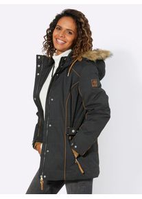 Casual Looks Damen Steppjacke, schwarz, Gr. 48, unifarben, 50% Polyester, 37% Baumwolle, 13% Polyamid, Kunstpelz:80% Polyacryl, 20% Polyester, Jacken