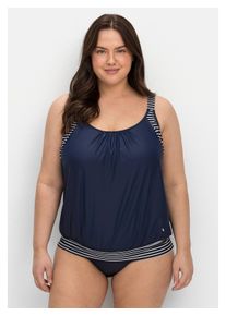 sheego Damen Tankini-Top "Große Größen", blau, Gr. 40, Polyamid, Xtra Life LYCRA, Bikini-Oberteile, in Oversized-Form mit Streifendetails