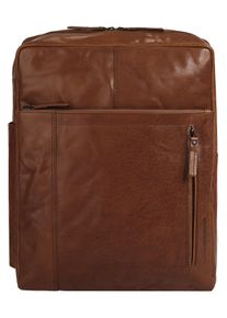SPIKES & SPARROW Laptoprucksack, SPIKES & SPARROW, braun, Rindsleder, Leder, Retro, casual, Rucksäcke, echt Leder