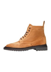 Henry Stevens Herren Schnürboots "Winston FBDB1 Businessschuh", Gr. 10, rot, Leder, klassisch, Schuhe, Herrenstiefel Lederschuhe handgefertigt,