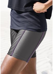 active by Lascana LASCANA ACTIVE Damen Shorts, schwarz, sportlich, Gr. XS, bedruckt, animal-print, Obermaterial: 85% Polyester, 15% Elasthan, Hosen, Sportshorts mit