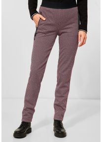 Cecil Damen Stoffhose, schwarz, casual, Gr. XXL, kariert, Stoff, 69% Polyester, 26% Viskose, 5% Elasthan, Hosen, mit Zipper-Taschen