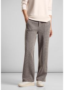 Street One Damen Stoffhose, schwarz, casual, Gr. 46, gemustert, Web, 64% Baumwolle, 36% Polyester, Hosen, High Waist