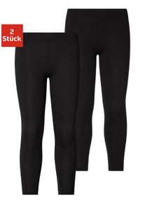 H.I.S. H.I.S Kinder Thermoleggings, Gr. 92, schwarz, Strick, Obermaterial: 48% Baumwolle, 46% Polyester, 6% Elasthan, unifarben, Basic, Hosen, innen leicht