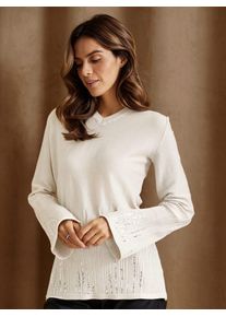 Inspirationen Damen Strickpullover "Pullover", beige, Gr. 38, gemustert, 38% Baumwolle, 37% Polyacryl, 18% Polyester, 7% metallisierte Fasern,