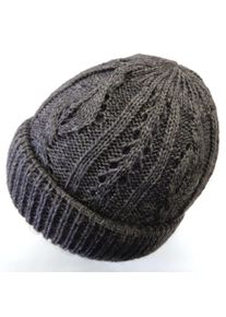 Chaplino Damen Strickmütze, braun, casual, unifarben, 60% Polyacryl, 30% Wolle, 10% Wolle, Mützen, mit schönem Zopfmuster