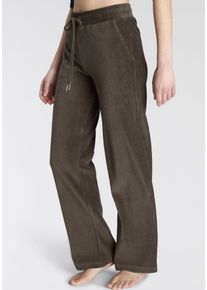 Vivance Damen Homewearhose, Gr. 36, grün, Cord, Obermaterial: 65% Baumwolle, 33% Polyester, 2% Elasthan, unifarben, modisch, Hosen, mit breiter