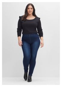 sheego Damen Jeansjeggings "Große Größen", blau, casual, Gr. 46, unifarben, Obermaterial: 81% Baumwolle, 17% Polyester, 2% Elasthan, Jeans, in