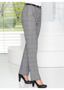 COME ON Damen Bügelfaltenhose, schwarz-weiß, Gr. 46, gemustert, mehrfarbig, 49% Wolle, 29% Polyester, 20% Baumwolle, 2% Elasthan, Hosen