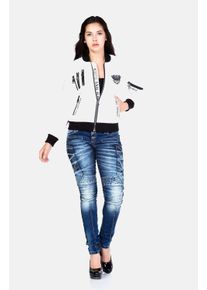 Cipo & Baxx CIPO & BAXX Damen Skinny-fit-Jeans "Jeans", blau, casual, Gr. 27, unifarben, 74% Baumwolle;23% Polyester;3% Elasthan, Jeans, mit Knopfleiste und