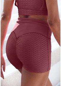 Vivance ACTIVE Damen Shorts, rot, sportlich, Gr. S, unifarben, Strick, Obermaterial: 86% Polyester, 14% Elasthan. Einsatz: 90% Polyester, 10%