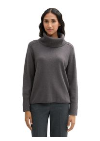 Tom Tailor Damen Rollkragenpullover, grau, casual, Gr. M, Strick, Obermaterial: 52% Viskose, 27% Polyester, 21% Polyamid, Pullover