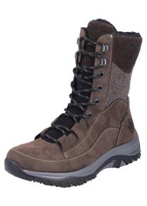 Rieker Damen Winterboots, Gr. 40, braun, Lederimitat, Textil, casual, Schuhe, Outdoorboots, Stiefelette mit TEX und Innenreißverschluss
