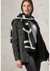 Cecil Damen Schal, schwarz, casual, gemustert, Stoff, 100% Viskose, Modetücher