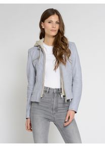 Maze Damen Lederjacke "Mico", blau, Gr. XXXL, Obermaterial: 100% Lammleder / Innenfutter: 100% Polyester / Kapuze: 55% Baumwolle, 45% Polyester,